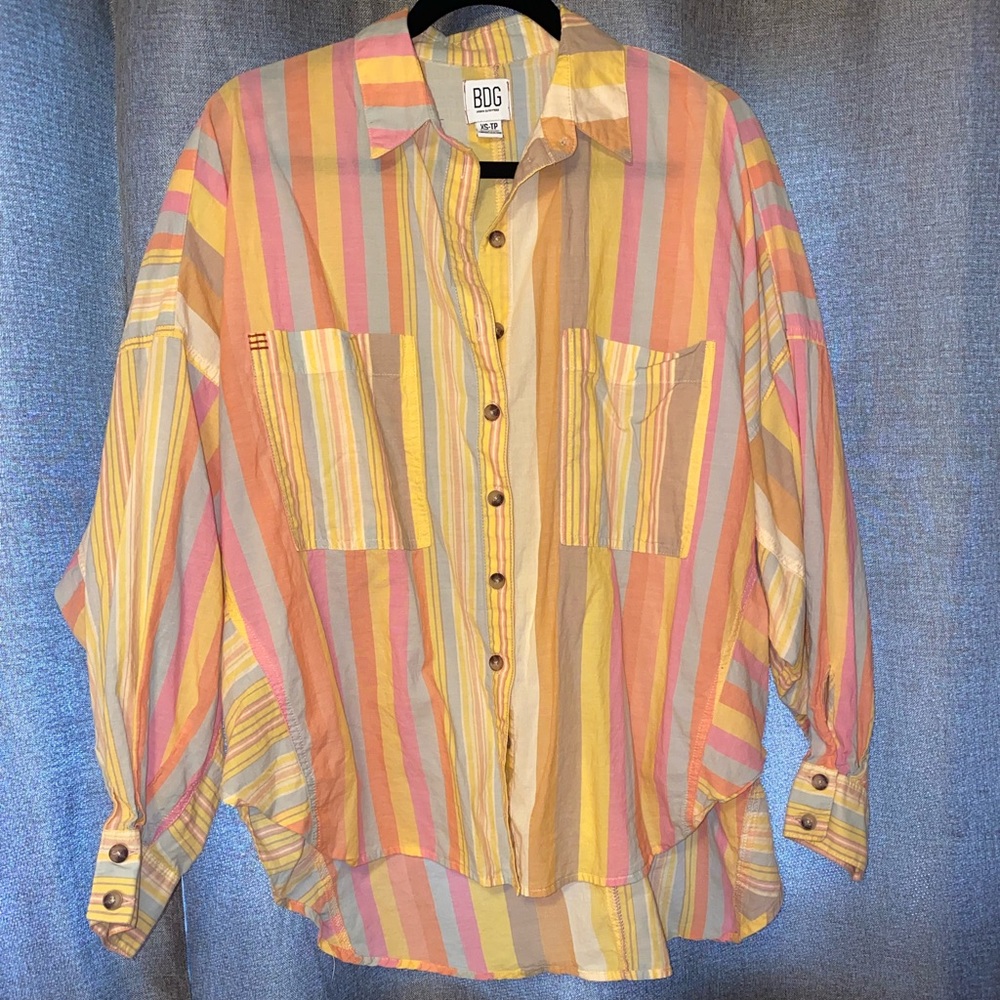 Oversized striped button down (URBAN OUTFITTERS)